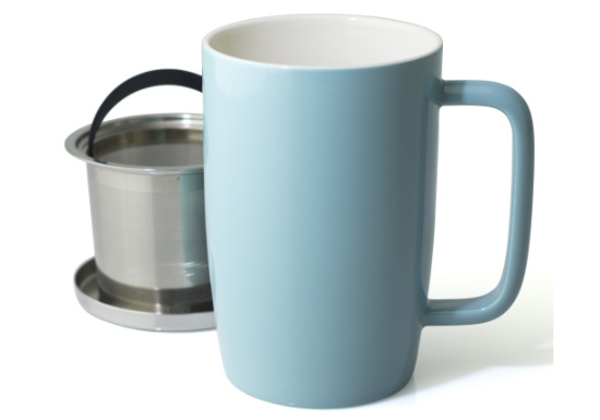 Sweese Porcelain Tea Mug with Infuser and Lid, Turquoise